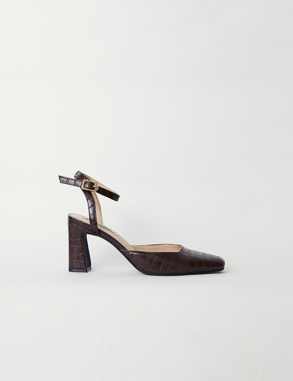 Croco square heel
