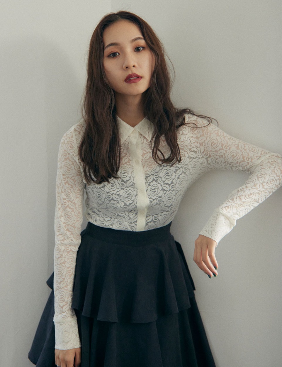 Lace shirt blouse