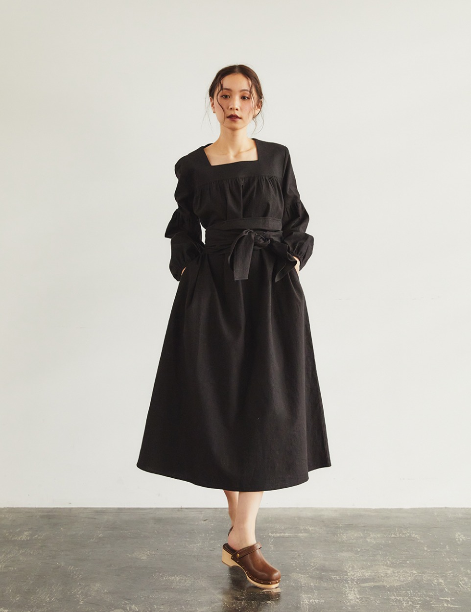 Linen volume dress