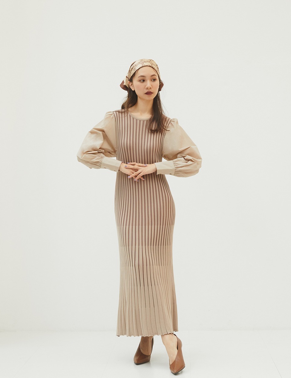 Two-tone puff dress