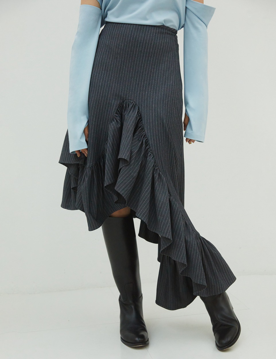 Asymmetry long skirt