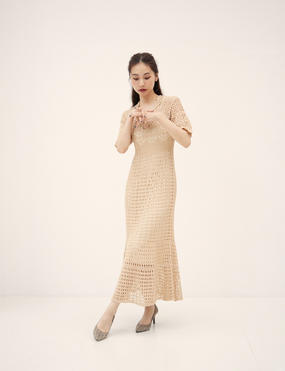 Crochet knit dress