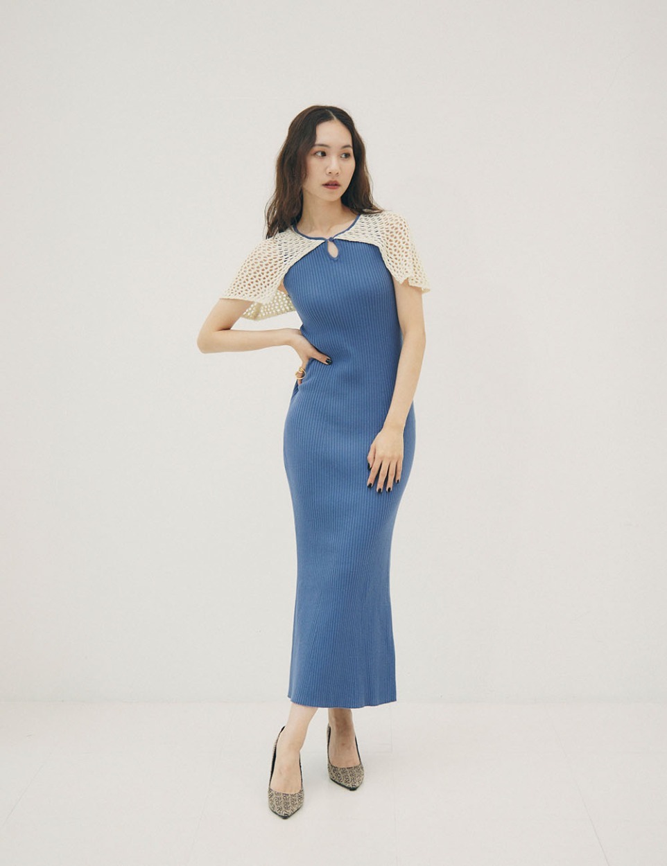 Cape knit dress