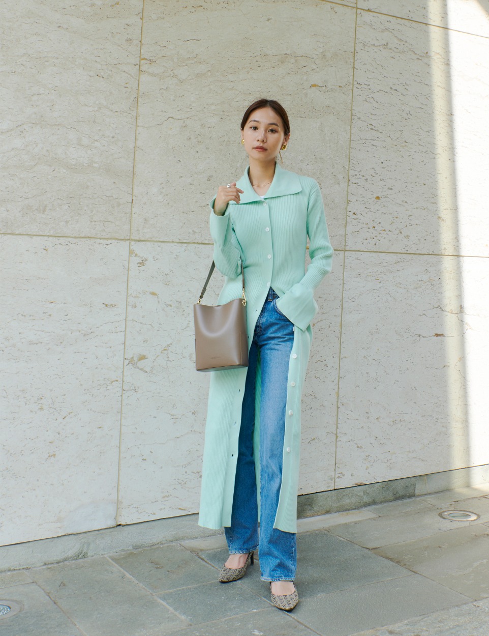 Contrast rib dress