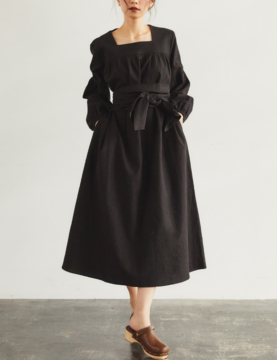 Linen volume dress