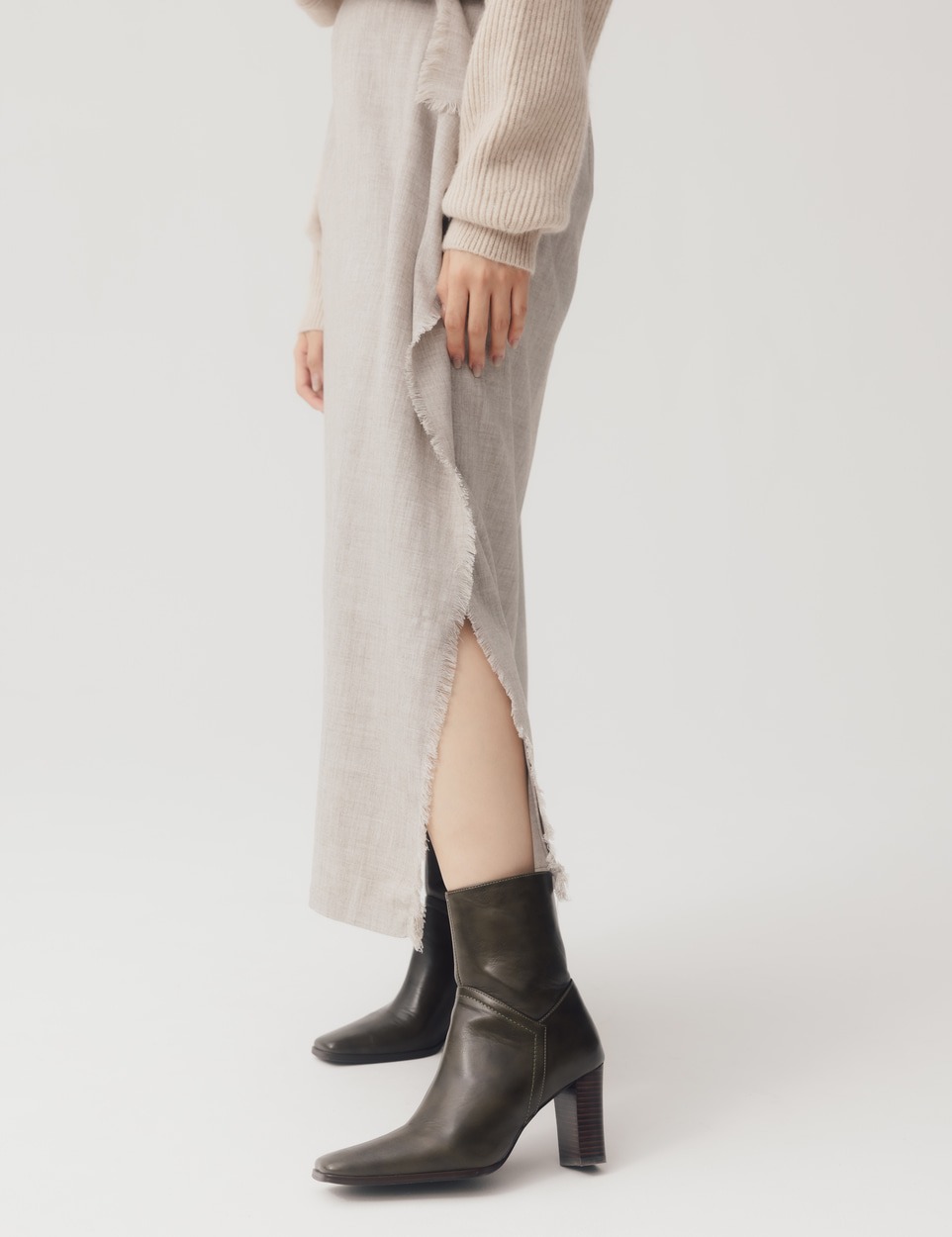 Fringe melt long skirt