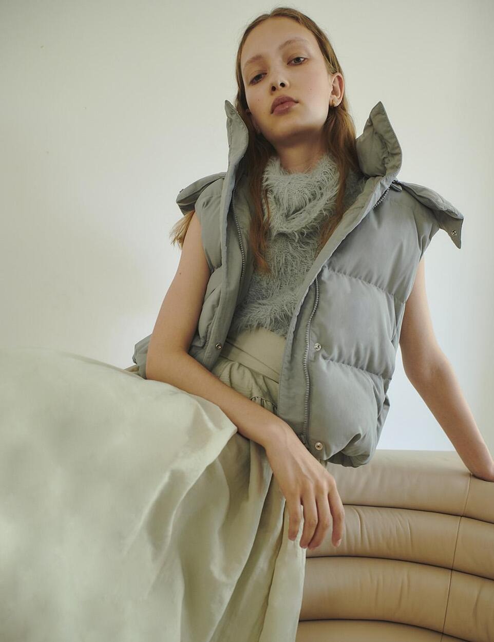 Hoodie puff vest