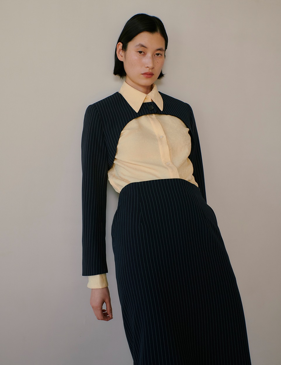 Stripe sleeve jacket