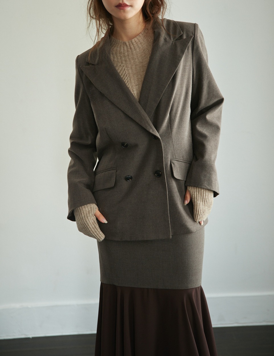 Neutral preppy jacket