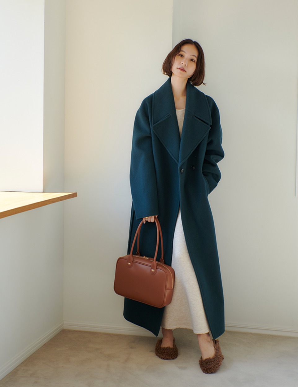 Basic wool long coat