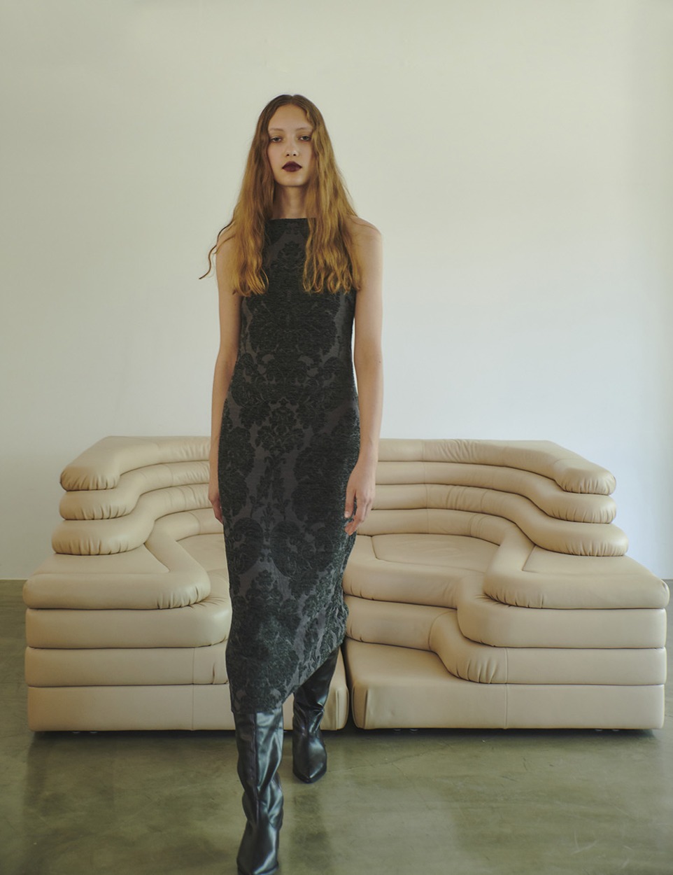 【PRE】Jacquard sheer dress