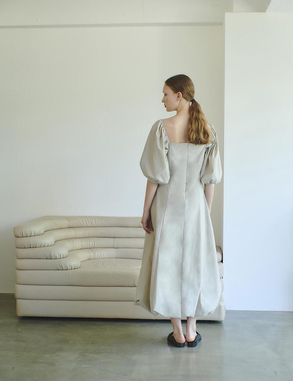 Balloon volume puff dress